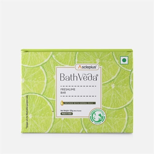 Bathveda Fresh Lime Bar, 375 g packaging