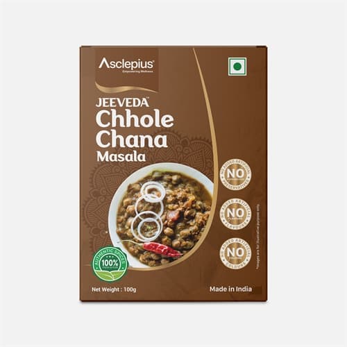 Jeeveda Chhole Chana Masala, 100 g product packaging