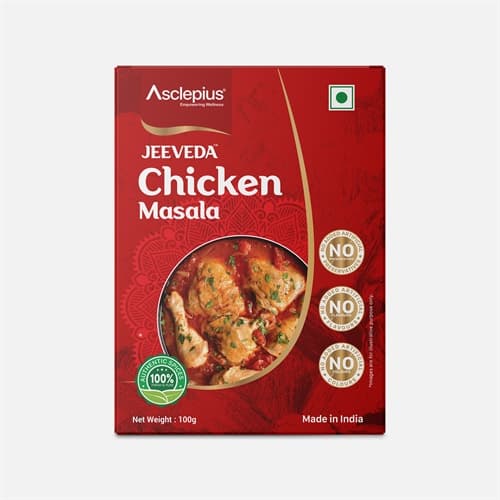 Jeeveda Chicken Masala, 100 g product packaging