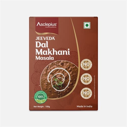 Jeeveda Dal Makhani Masala, 100 g product packaging
