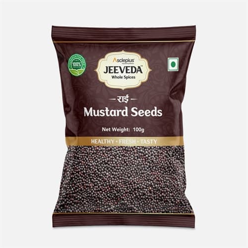 Jeeveda Mustard Seeds-rai, 100 g product packaging