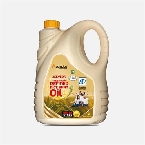 Jeeveda Rice Bran Oil (5 Ltr), 5 litres product packaging