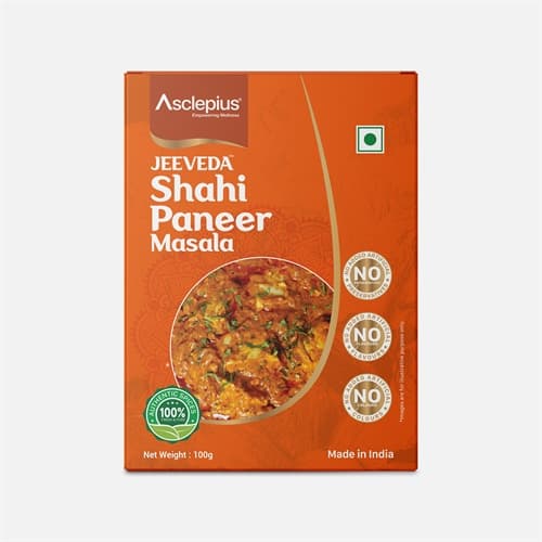 Jeeveda Shahi Paneer Masala, 100 g product packaging