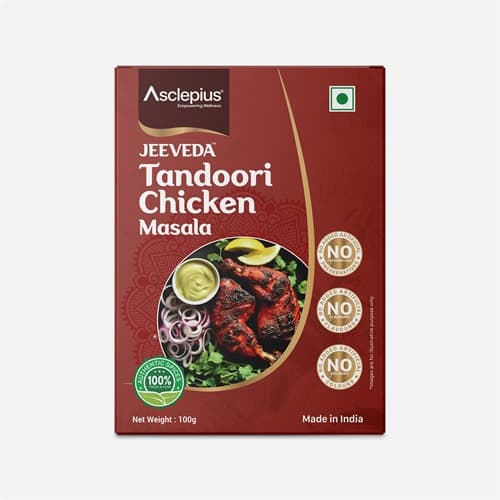 Jeeveda Tandoori Chicken Masala, 100 g product packaging