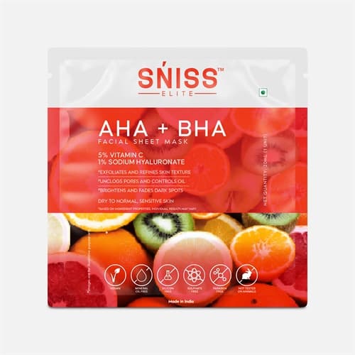AHA + BHA Face Sheet Mask, 20 ml product packaging