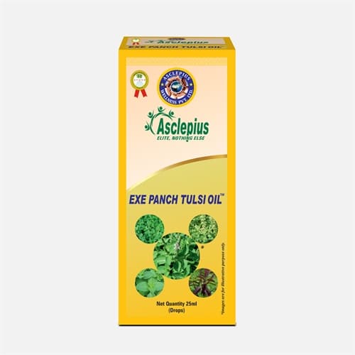 Exe Panch Tulsi Oil, 25 ml product packaging