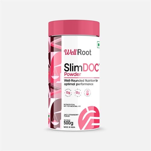 Slimdoc Powder-juicy Strawberry Flavor, 500 g product packaging