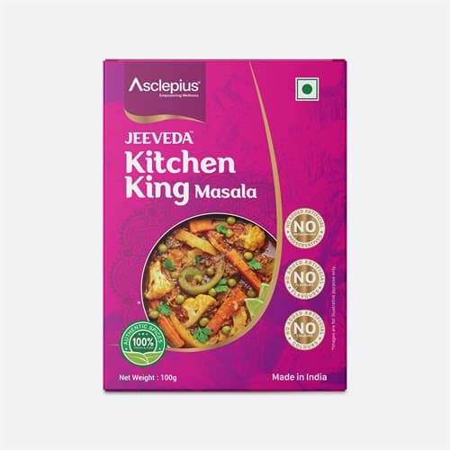 Jeeveda Kitchen King Masala, 100 g product packaging