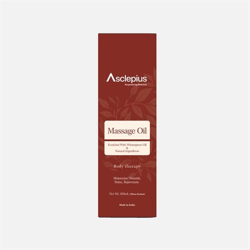 Asclepius Massage Oil, 200 ml product packaging
